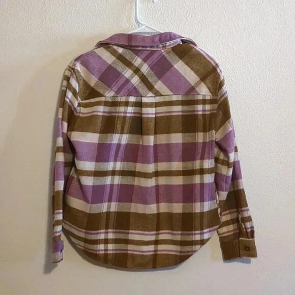 Kensie Jeans Purple and brown flannel with pockets‎ size S - Picture 5 of 5